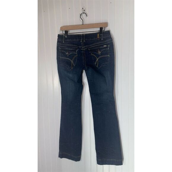 Zana Di Jeans Women’s Size 11 Bootcut Mid Rise Stretch Dark Wash Y2K Stitching - Picture 2 of 7